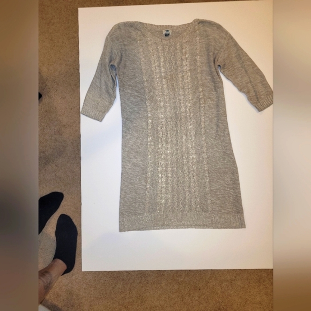 Old Navy 3/4 length sleeve Cable Knit Sweater Dress